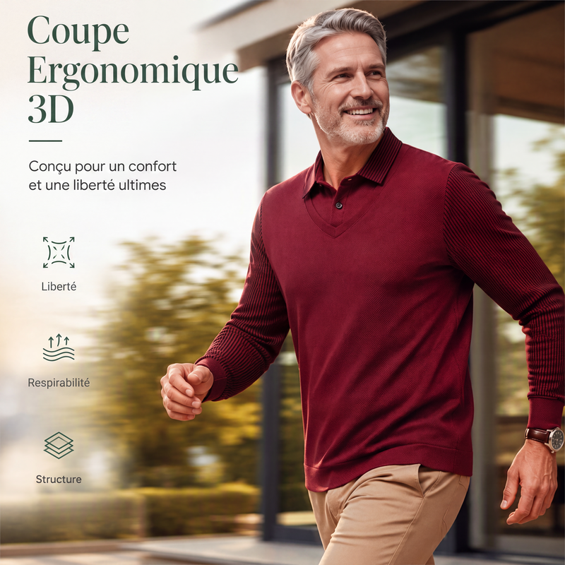Haut à manches longues fausse deux-pièces pour homme