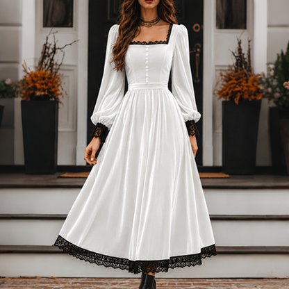 ✨ LE CHARME DU VELOURS | Robe Vintage à Encolure Carrée -50 %