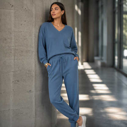 Ensemble de détente pour femme : haut à manches longues et pantalon de jogging