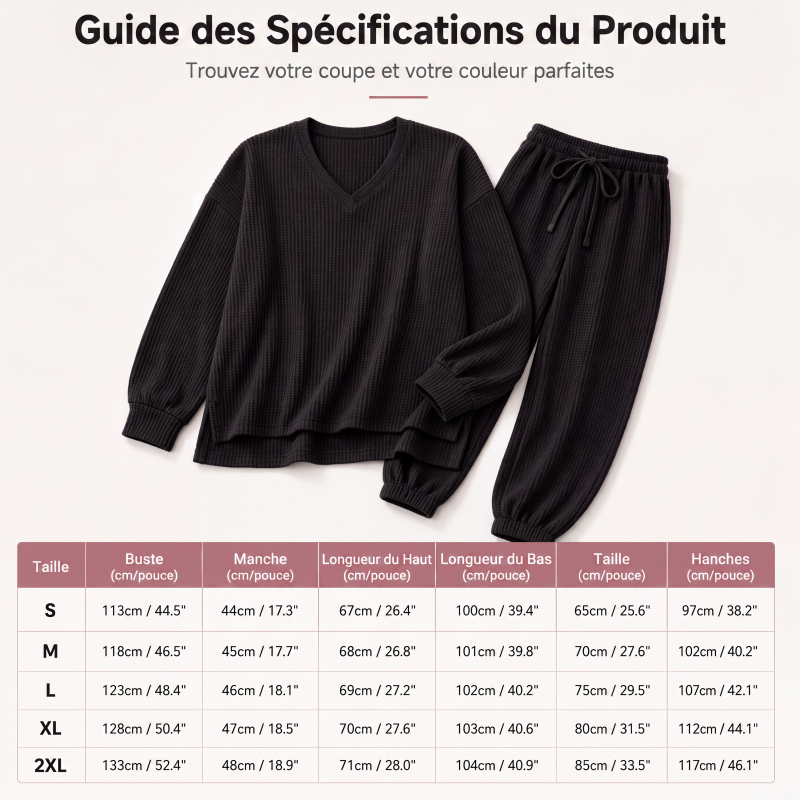 Ensemble de détente pour femme : haut à manches longues et pantalon de jogging