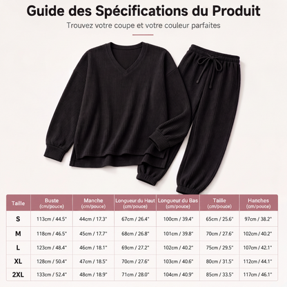 Ensemble de détente pour femme : haut à manches longues et pantalon de jogging