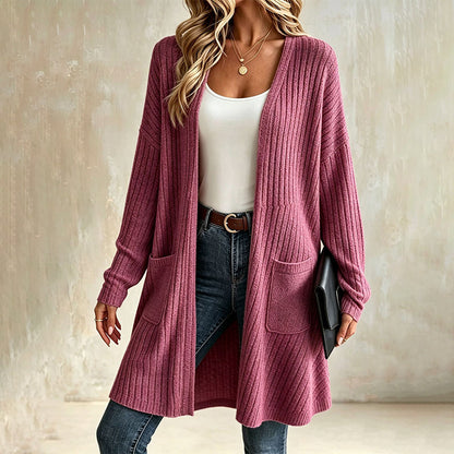 Cardigan en maille côtelée pour femme