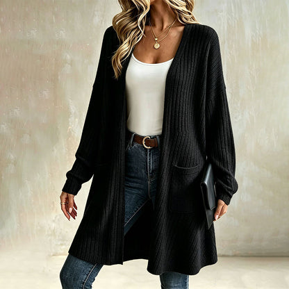 Cardigan en maille côtelée pour femme