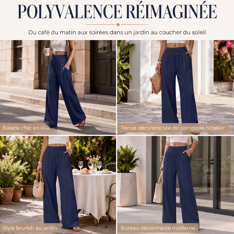 Pantalon taille haute pour femme à imprimé léopard