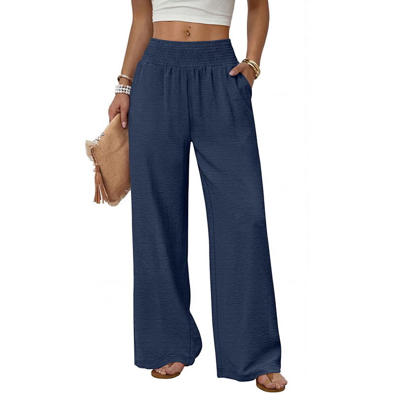 Pantalon taille haute pour femme à imprimé léopard