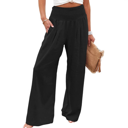 Pantalon taille haute pour femme à imprimé léopard