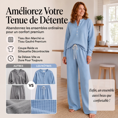 ☁️ LE CONFORT N'A JAMAIS ÉTÉ AUSSI STYLÉ | Ensemble 2 Pièces Gaufré -50 %