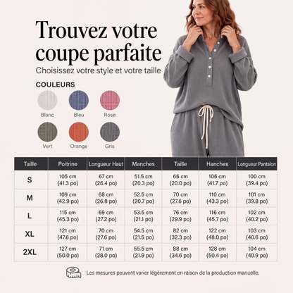 Ensemble de détente pour femme en maille gaufrée