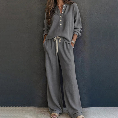 Ensemble de détente pour femme en maille gaufrée