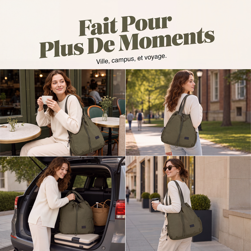 👜 1 SAC, 3 FAÇONS DE LE PORTER | Sac Grande Capacité -50 %