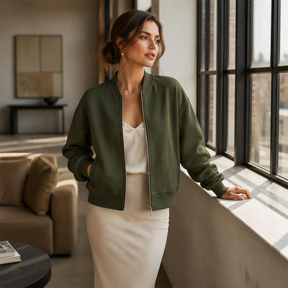 Veste décontractée zippée pour femme