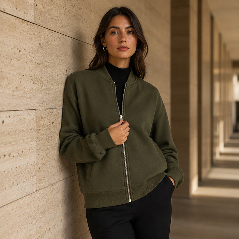 Veste décontractée zippée pour femme
