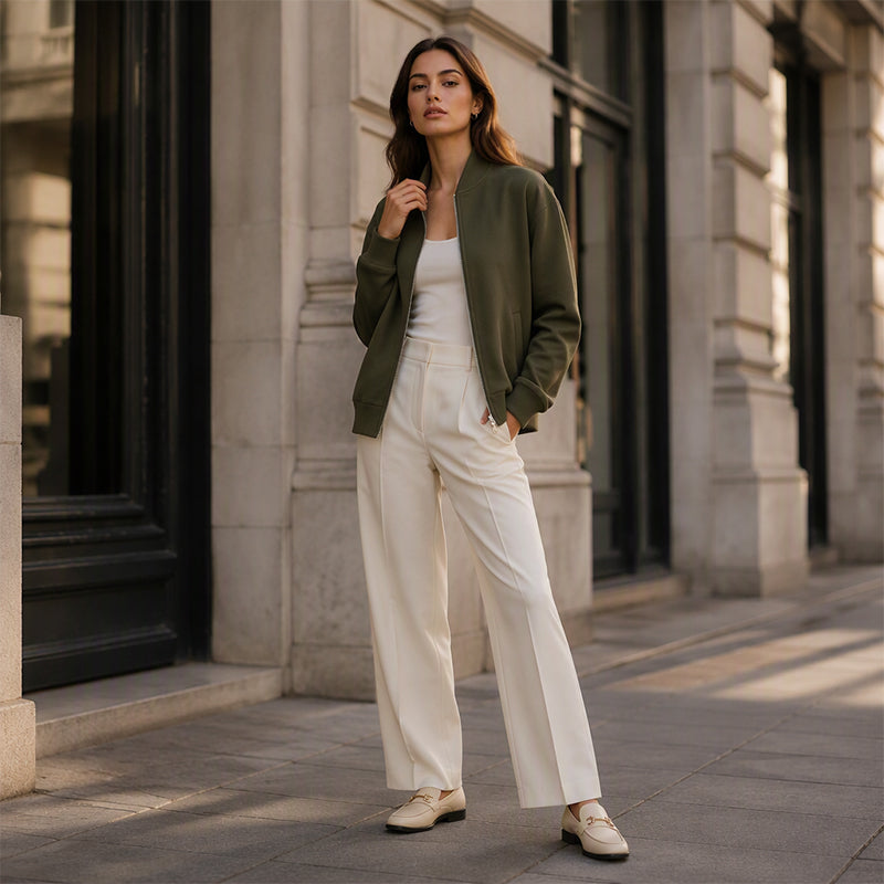 Veste décontractée zippée pour femme