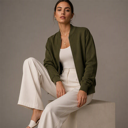 Veste décontractée zippée pour femme