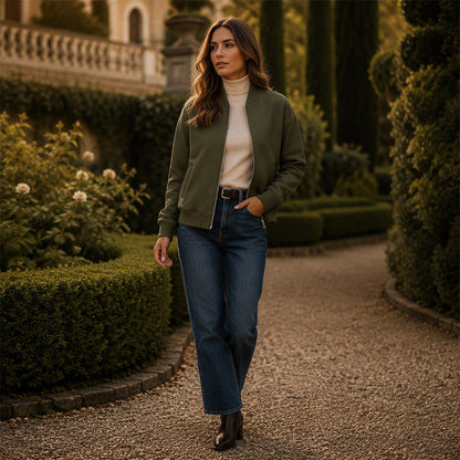 Veste décontractée zippée pour femme