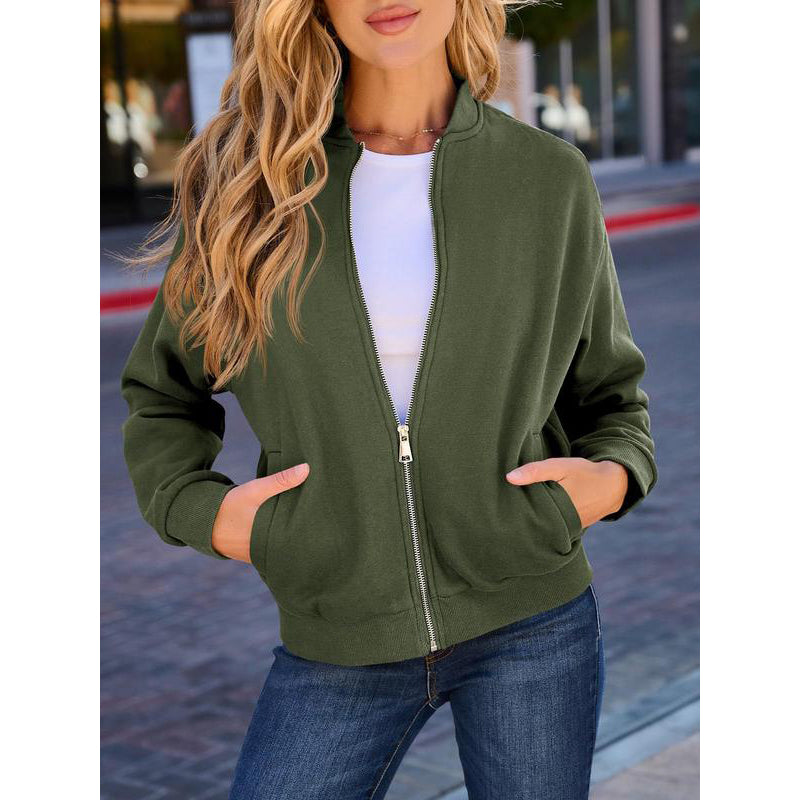 Veste décontractée zippée pour femme