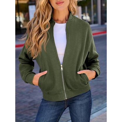 Veste décontractée zippée pour femme