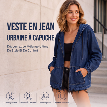 Veste à capuche décontractée zippée pour femme