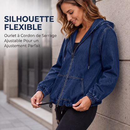 Veste à capuche décontractée zippée pour femme