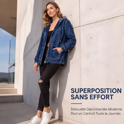 Veste à capuche décontractée zippée pour femme