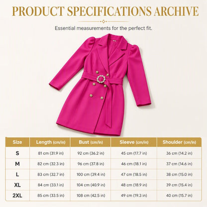 Robe-blazer élégante à double boutonnage pour femme