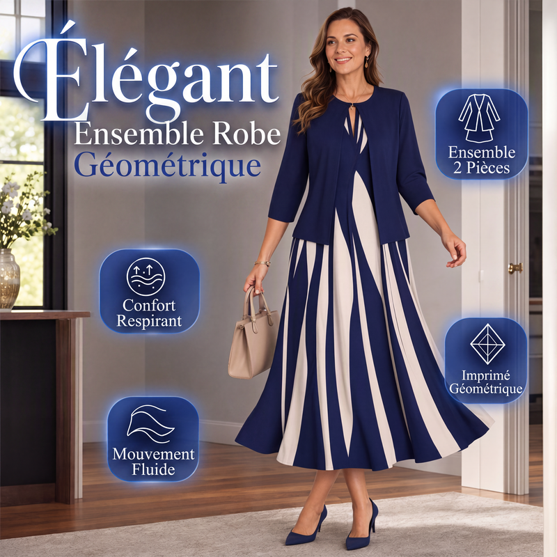 Ensemble de robe géométrique flatteur