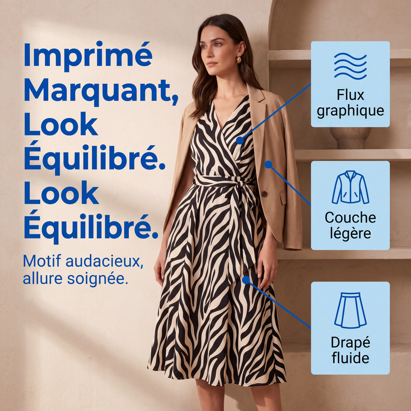 Ensemble de robe géométrique flatteur