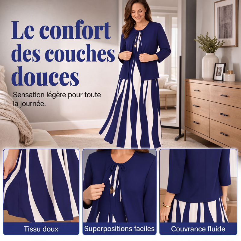 Ensemble de robe géométrique flatteur