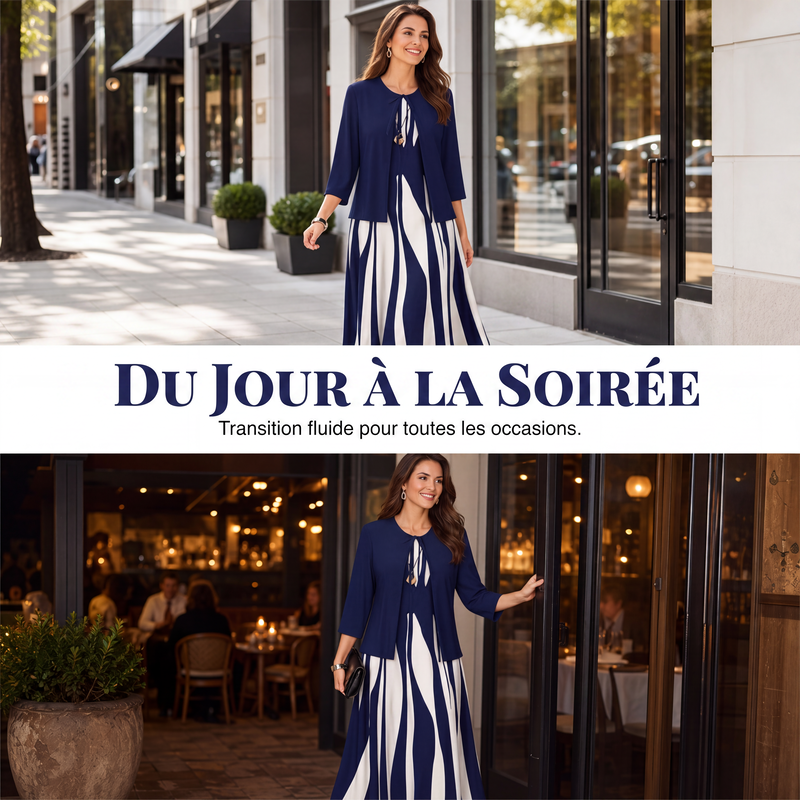 Ensemble de robe géométrique flatteur