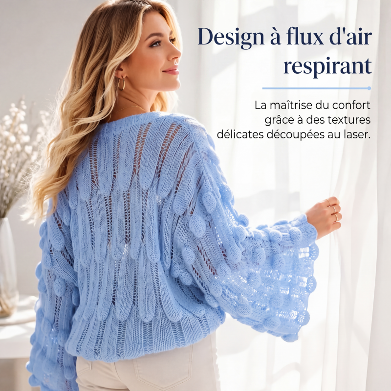 Pull en maille décontracté ajouré pour femme