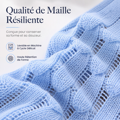 Pull en maille décontracté ajouré pour femme