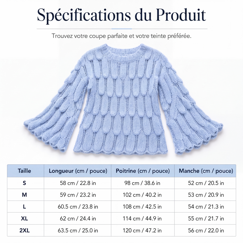 Pull en maille décontracté ajouré pour femme