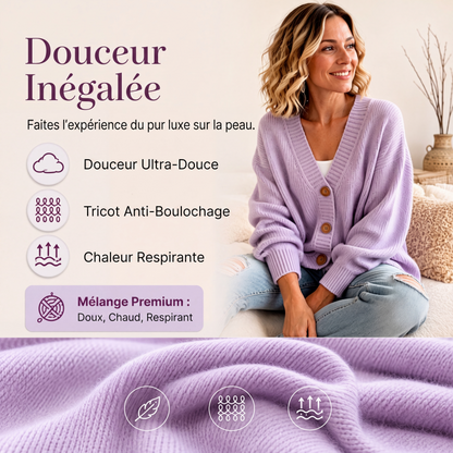 Cardigan en maille oversize à col V pour femme