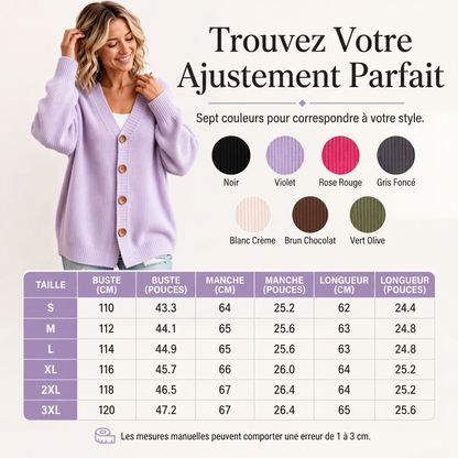 Cardigan en maille oversize à col V pour femme