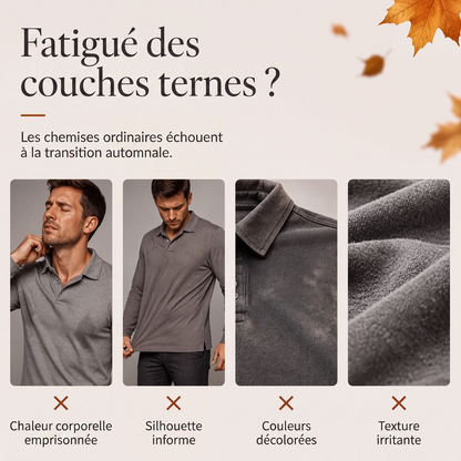 Haut à manches longues pour homme avec col contrasté