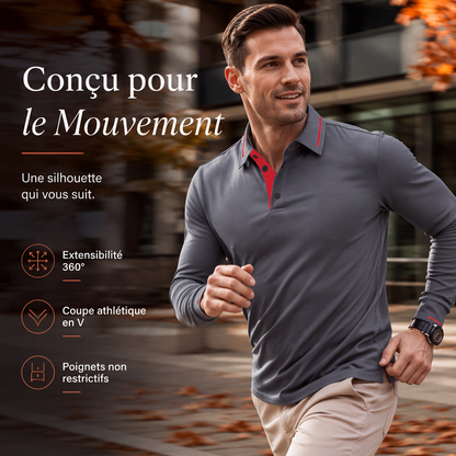 Haut à manches longues pour homme avec col contrasté