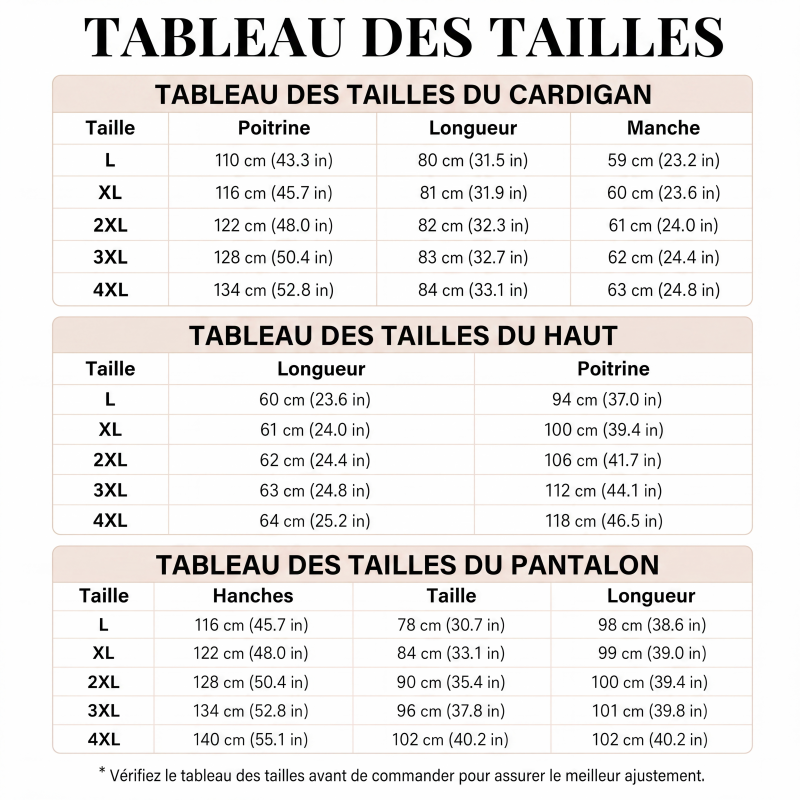 Ensemble 3 pièces imprimé élégant pour femme