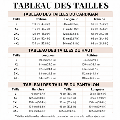 Ensemble 3 pièces imprimé élégant pour femme
