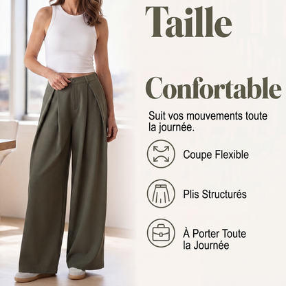 Pantalon large plissé pour femme