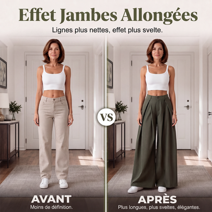 Pantalon large plissé pour femme