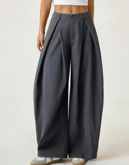 Pantalon large plissé pour femme