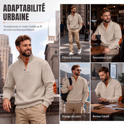 Sweat-shirt décontracté ample en jacquard pour homme