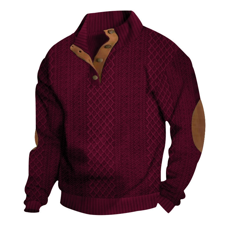 Sweat-shirt décontracté ample en jacquard pour homme