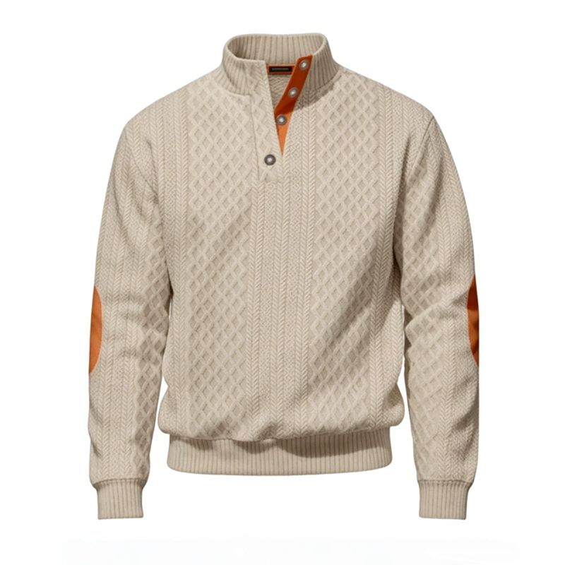 Sweat-shirt décontracté ample en jacquard pour homme