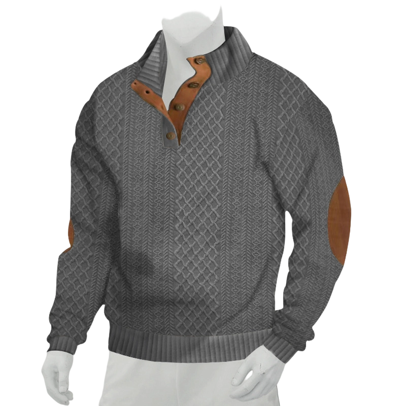 Sweat-shirt décontracté ample en jacquard pour homme