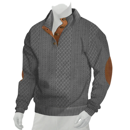 Sweat-shirt décontracté ample en jacquard pour homme