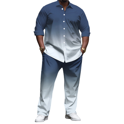 Ensemble chemise décontractée et pantalon grande taille pour homme