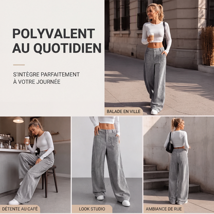 Pantalon large décontracté coupe relax pour femme