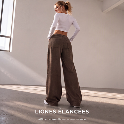 Pantalon large décontracté coupe relax pour femme