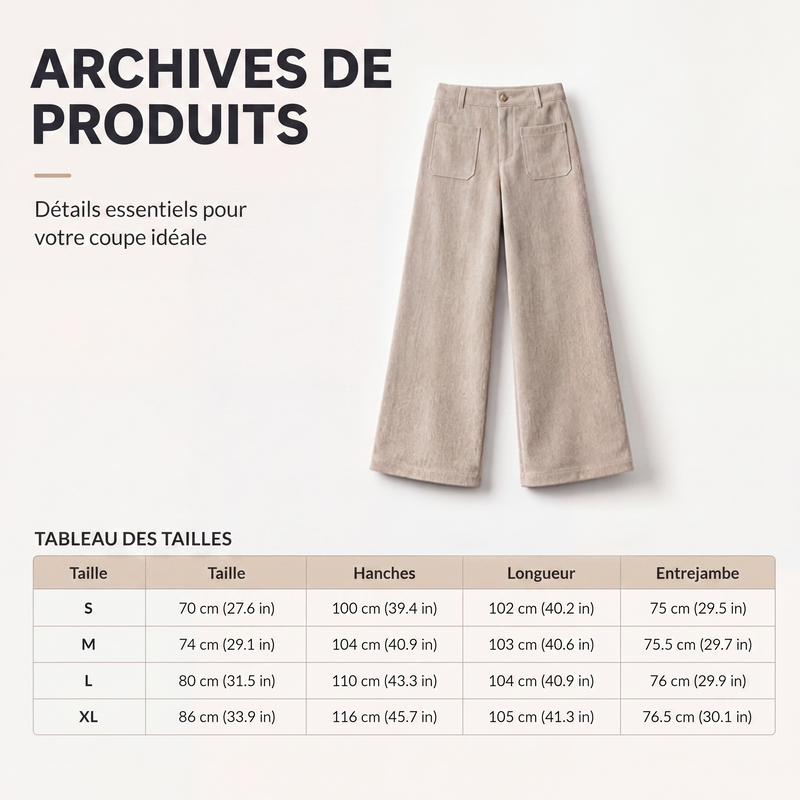 Pantalon large décontracté coupe relax pour femme